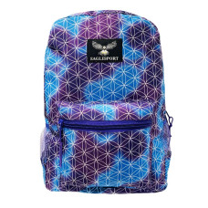 16" Blue/Purple Geo Designer Print - Case of 24 Backpacks