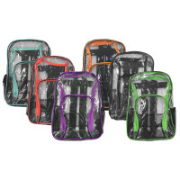 17-Inch Clear Backpacks W/ Neon Trim