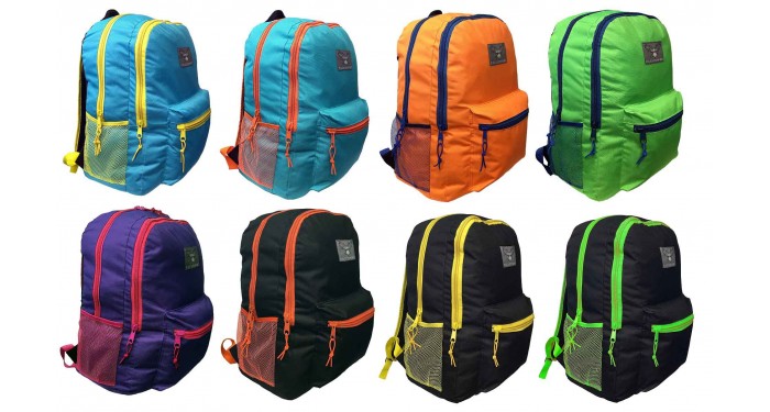 EAGLESPORT 18 Inch Wholesale Backpacks - 2 Tone 8 Colors 