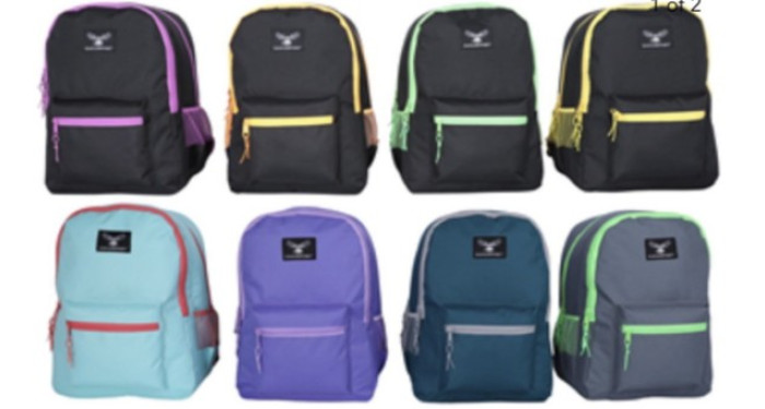 18 Inch Two-Tone Backpacks with Mesh Pockets 18 Inch Two-Tone Backpacks with Mesh Pockets