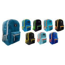 18 Inch Two-Tone Backpacks with Mesh Pockets 