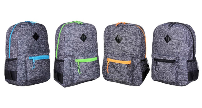 17" Sweatshirt Print Backpacks with Neon Accents