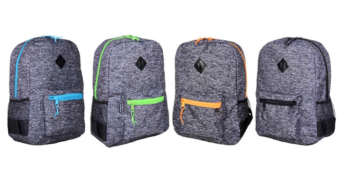 18" Sweatshirt Print Backpacks with Neon Accents