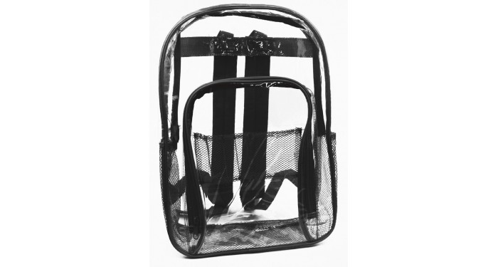 24 Bulk 17" PVC Clear Backpacks - Black