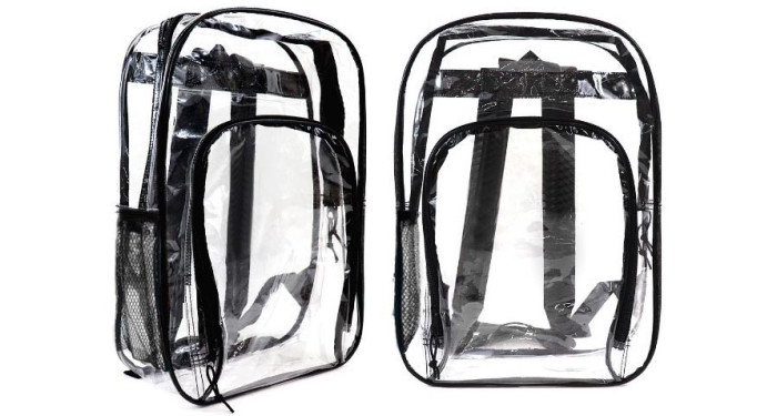 17" Clear Backpacks - Black Trim Only