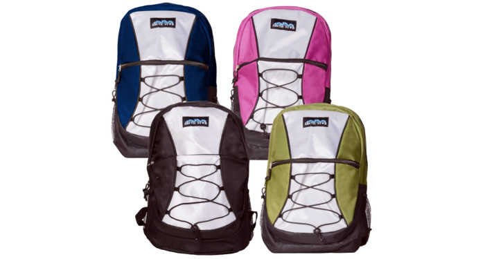17" Backpack with Bungee Corded Front - Wholesale Case of 24 Backpacks