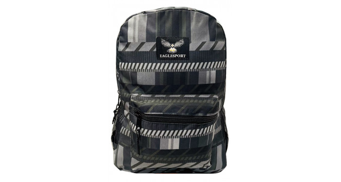 Wholesale 18 Inch Printed Backpacks - Grey Stripes