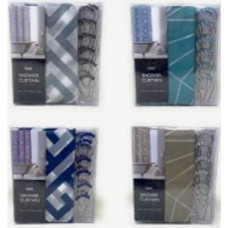 70" X 72" Printed PEVA Shower Curtain with metal hooks