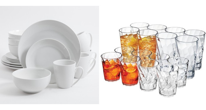 Gibson 32 Piece Dinnerware and Glassware Combo Set