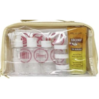 9.5" Clear Cosmetic Bag with Beige Sides – Wholesale Case Pack of 200