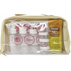 9.5" Clear Cosmetic Bag with Beige Sides – Wholesale Case Pack of 200
