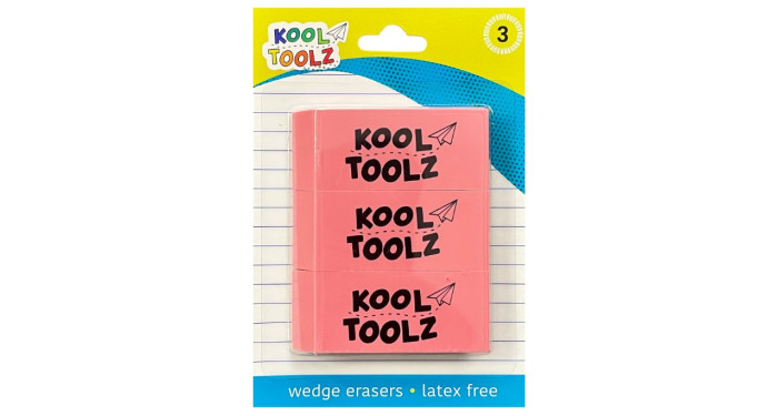 Pink Wedge Erasers 3 Pack