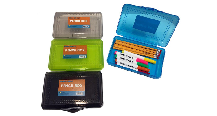 KOOL TOOLZ Durable Plastic Pencil Box – Case Pack 48