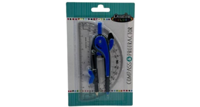 Creative Colors Compass & Protractor Set – Case Pack 48