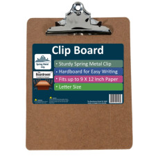 Hardboard Clipboards – Spring Metal Clip – Case Pack 24