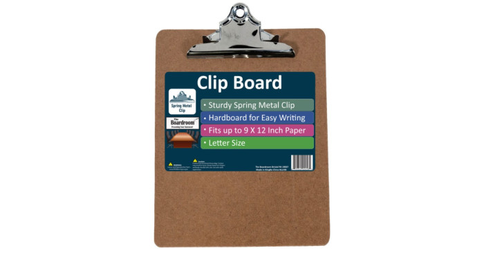 Hardboard Clipboards – Spring Metal Clip – Case Pack 24