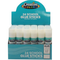 CREATIVE COLORS Glue Sticks – 24 Per Color Box with Tray – Case Pack 288