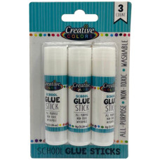 CREATIVE COLORS 3 Pack Glue Sticks 