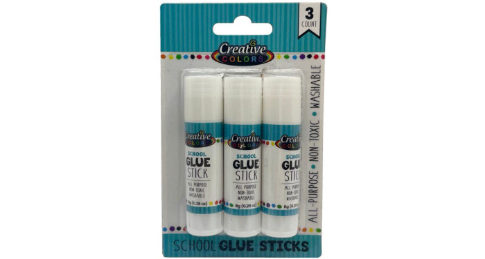 CREATIVE COLORS 3 Pack Glue Sticks 
