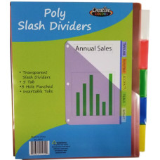 5 Tab Poly Index Dividers w/ Pocket 