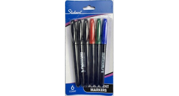 Studioart 6 Pack Permanent Markers - Bullet Tip Studioart 6 Pack Permanent Markers - Bullet Tip