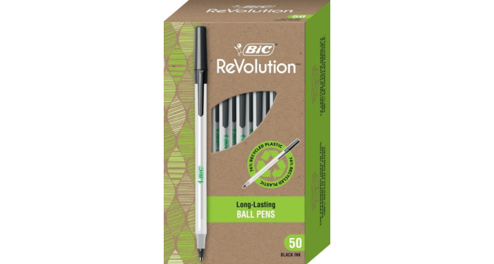50 ct. BIC ReVolution Ballpoint Pens – Black Ink