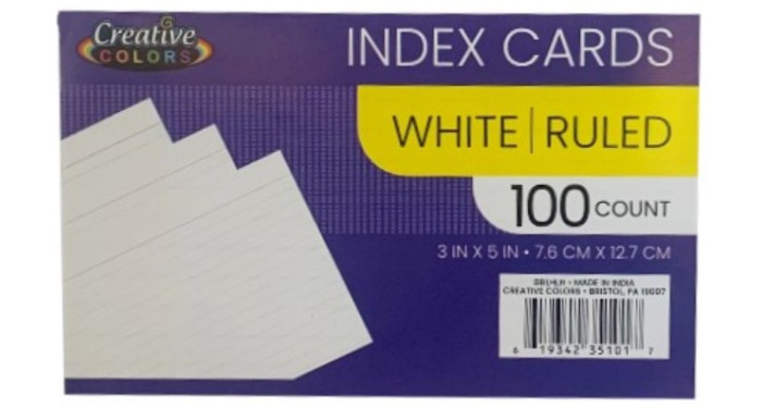 3"x 5" Lined Index Cards 