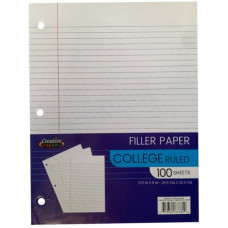 College Ruled Filler Paper - 100 Sheets
