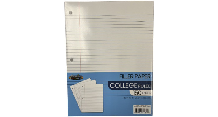 College Ruled Filler Paper 150 Sheets