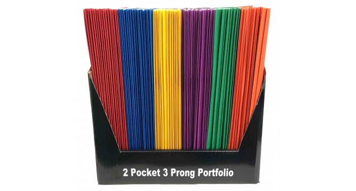 Two Pocket Paper Folders w/ Prongs 