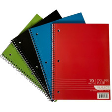 1 Subject College Ruled Spiral Notebooks - 70 Sheets