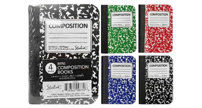 Mini Composition Book in 4 Colors