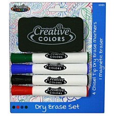 Creative Colors Dry Erase Chisel Tip Marker Set