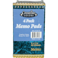 3"x 5" Memo Pads 4 Pack