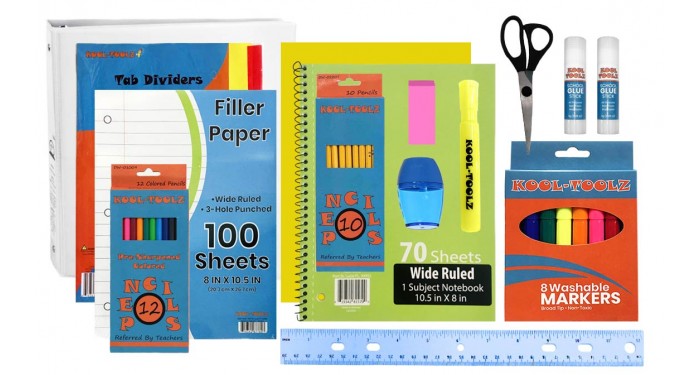 Wholesale 47 Piece School Supply Kit - Elementary
