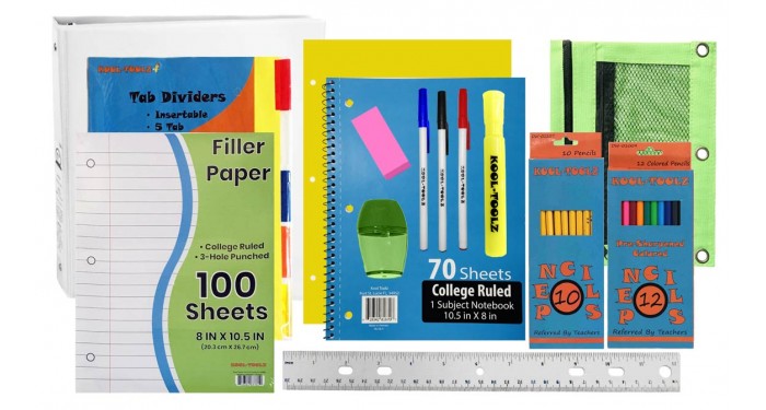 Wholesale 40 Piece School Supply Kit - Middle/High