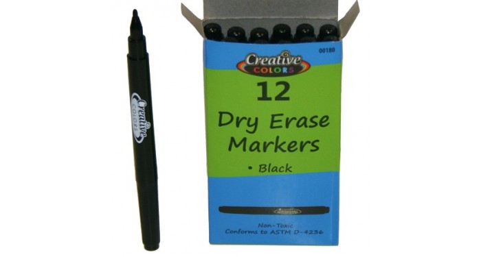 Dry Erase Markers Black 12ct. Fine Tip