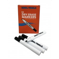 Kool Toolz Dry Erase Markers Black 12ct. Chisel Tip