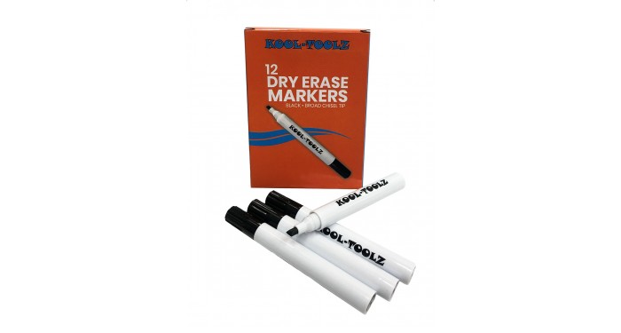 Kool Toolz Dry Erase Markers Black 12ct. Chisel Tip