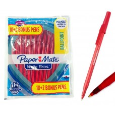 Paper Mate Write Bros Ballpoint Pens, Medium Point (1.0mm), Red