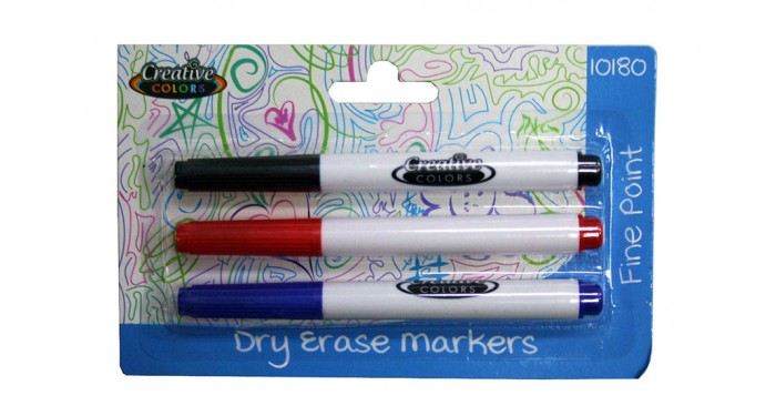 Fine Tip Dry Erase Markers 3ct.