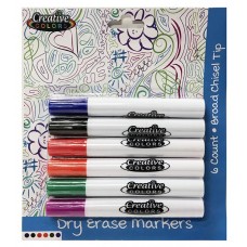 Creative Colors Dry Erase Broad Tip Markers 6ct.