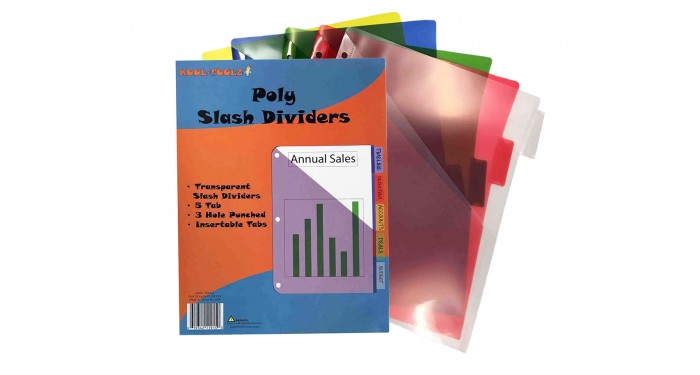 Kool Toolz 5 Tab Poly Index Dividers w/ Pocket 