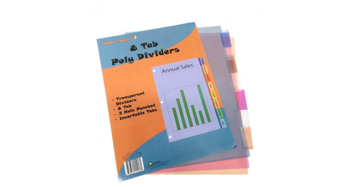 KOOL TOOLZ Poly Index Dividers 8 Tabs