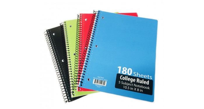 5 Subject C/R Spiral Notebooks