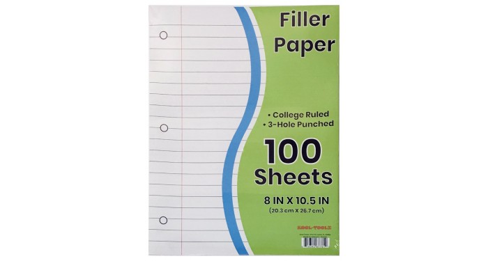 College Ruled Filler Paper 100 Sheets