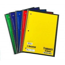 1 Subject College Ruled Spiral Notebooks - 70 Sheets 