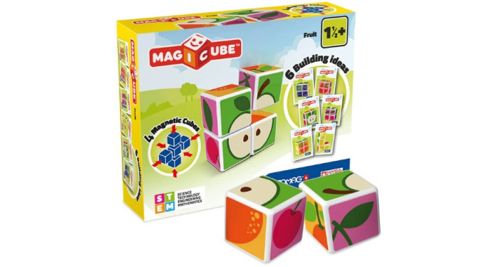 Geomag Magicube Fruit – 4 Magnetic Cubes | STEM Early Learning