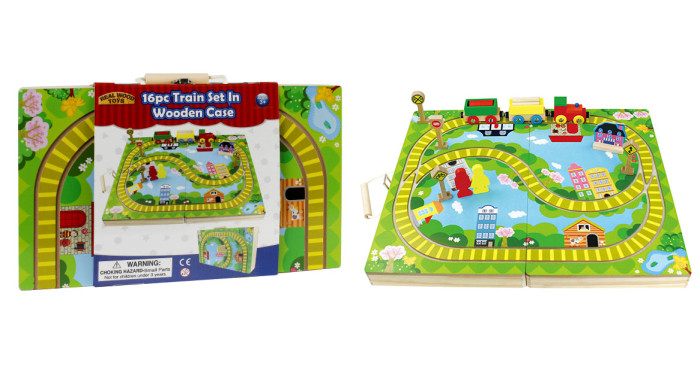 Real Wood Toys 16 pc. Train Set