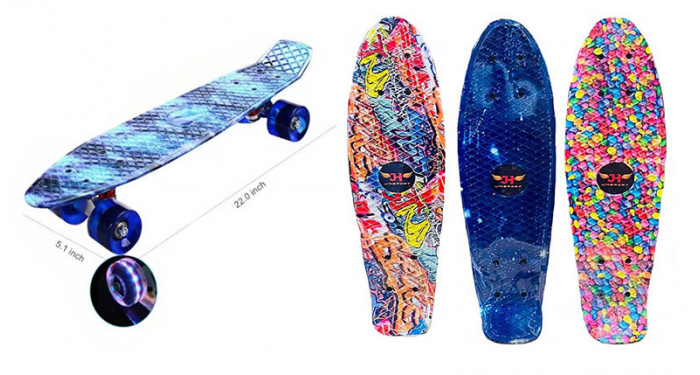 22" Penny Board Skateboard w/ Light up Wheels
